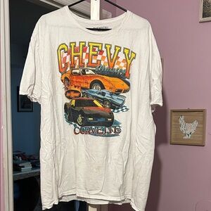 Chevy Corvette Graphic Tee - White and Orange